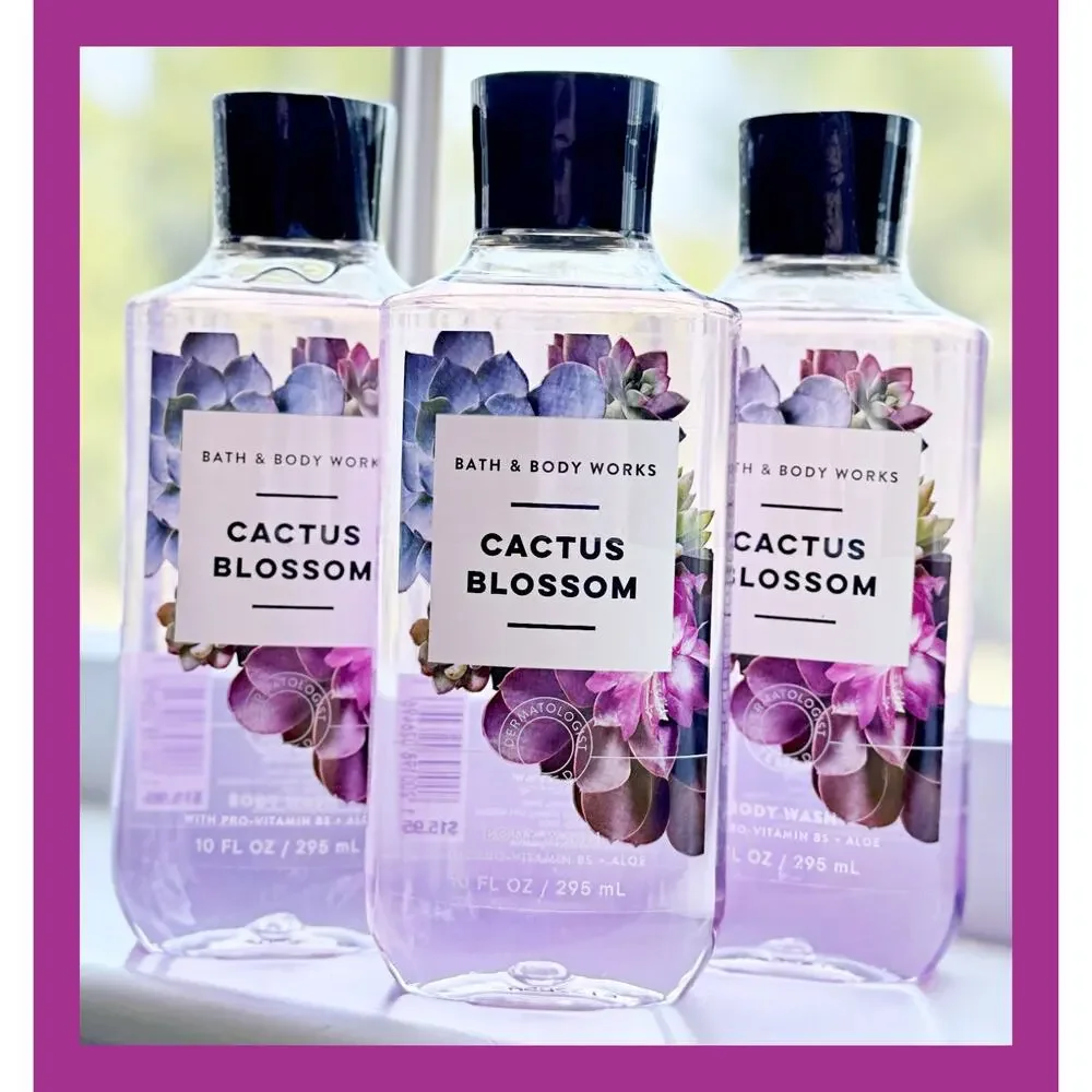 Bath & Body Works Cactus Blossom 10oz Shower Gel Body Wash with Aloe B5 x3